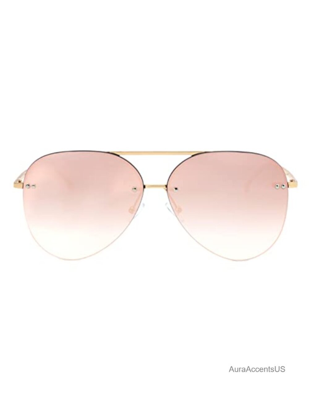 Rimless Aviator Sunglasses Oversized Gradient Mirrored Lens UV400 Unisex